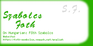 szabolcs foth business card